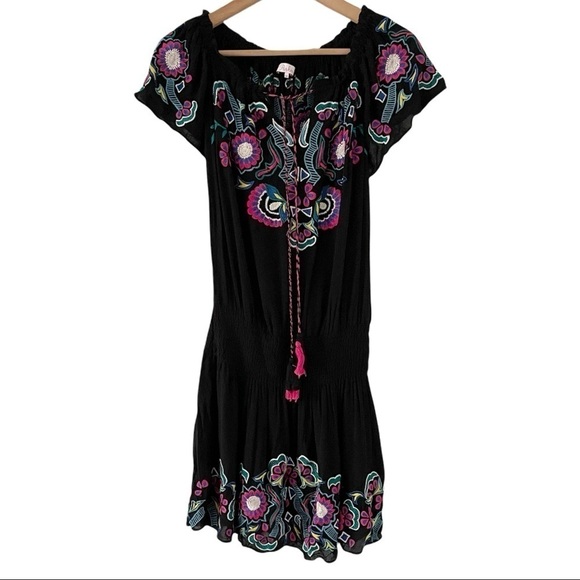 PARKER Tammy Embroidered Smocked-waist Mini Dress - Picture 3 of 8